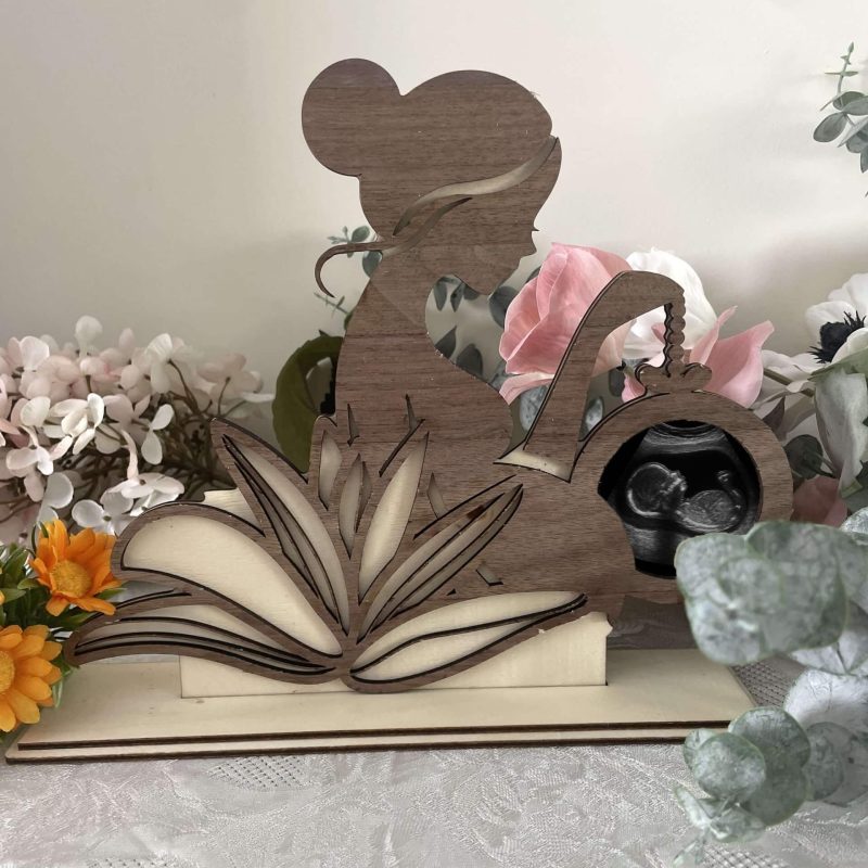 Cadre Photo échographie – Silhouette Maman et Plante