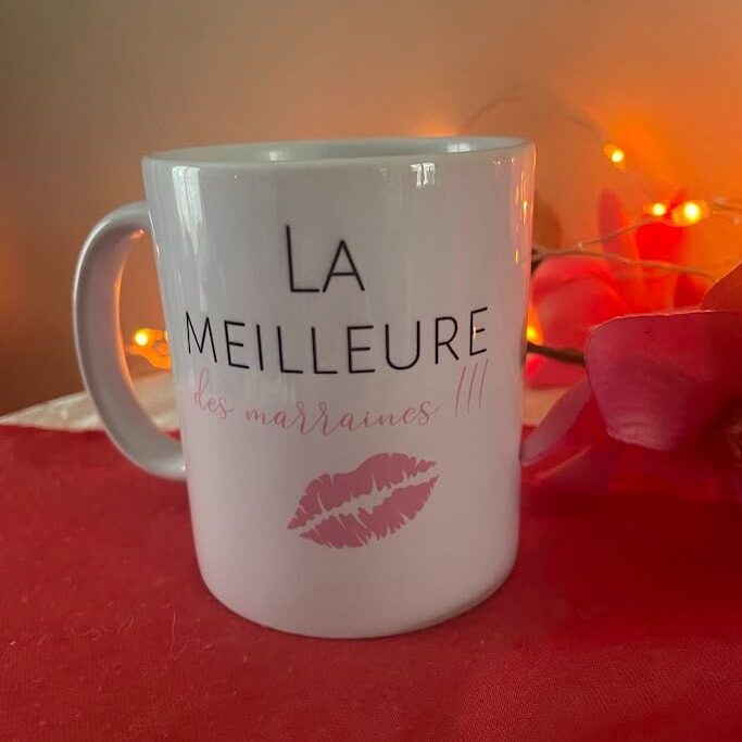 mug anse classique , meilleure marraine bisous