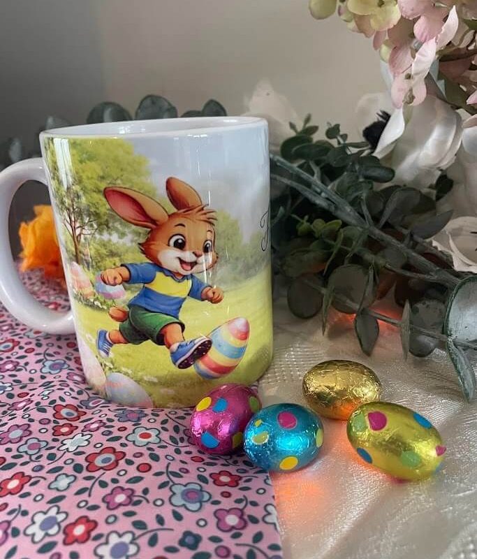 Mug lapin de Pâques football