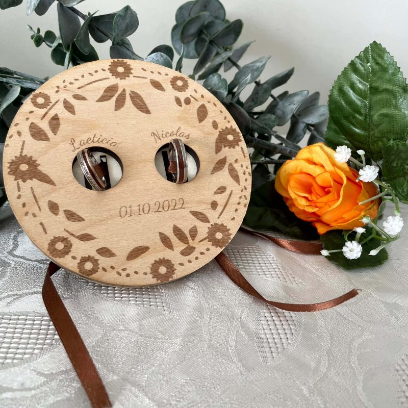 Porte-alliance champêtre motif tournesol