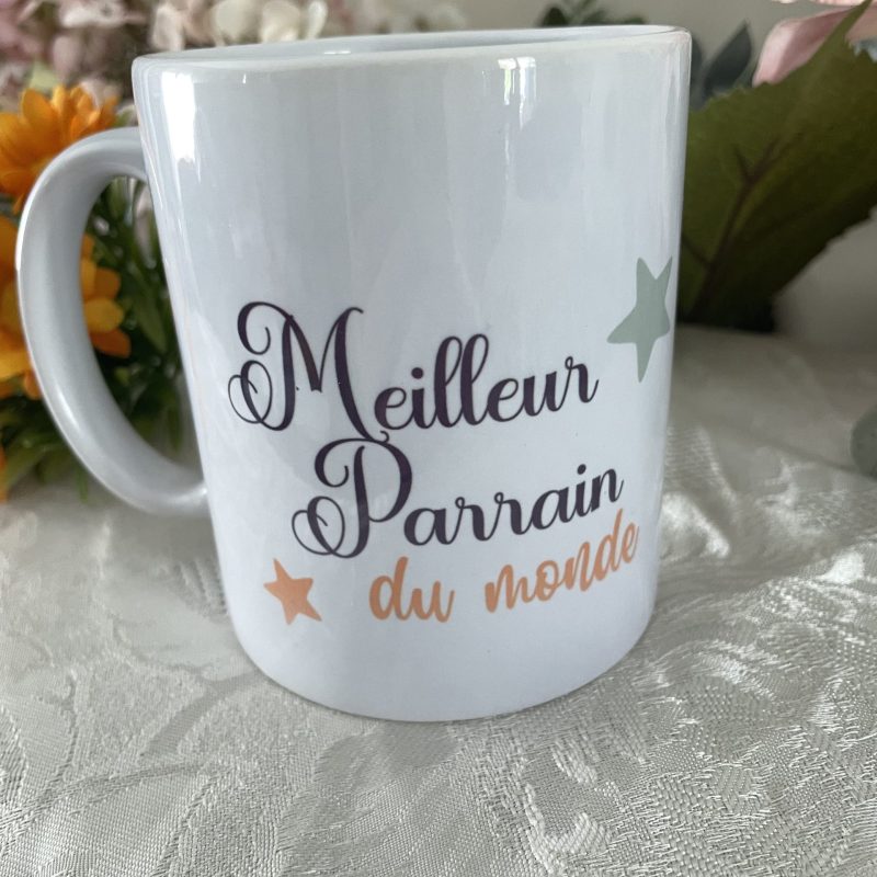 Mug meilleur parrain du monde motif étoilé