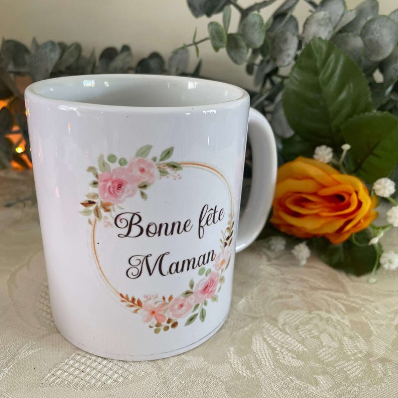 Mug couronne de fleur mamie