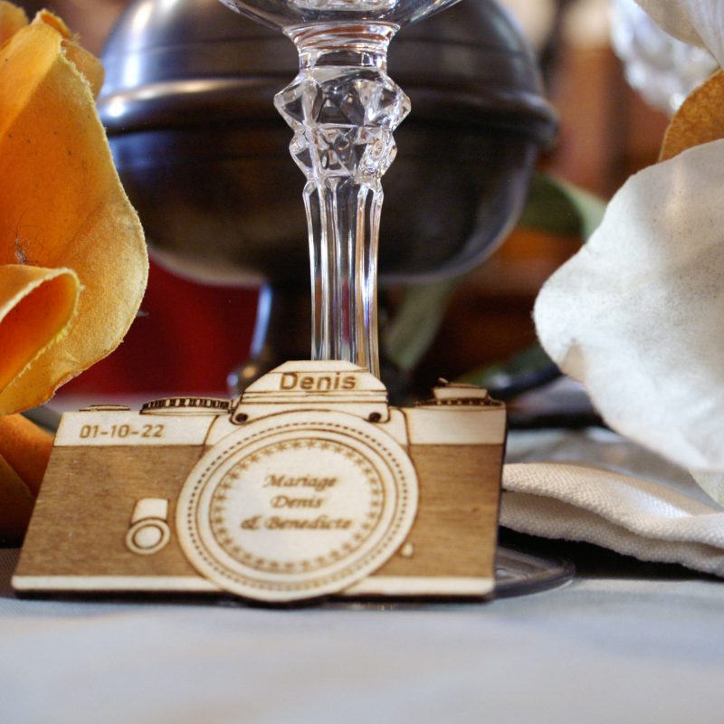 Marque place personnalisable appareil photo pour mariage