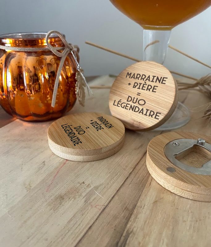 Décapsuleur marraine + bière duo légendaire